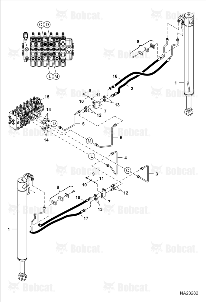 Hydraulic Circuitry (Stabilizers) (Hose Hydraulic Tube ASSY Configuration) (Modified Design)