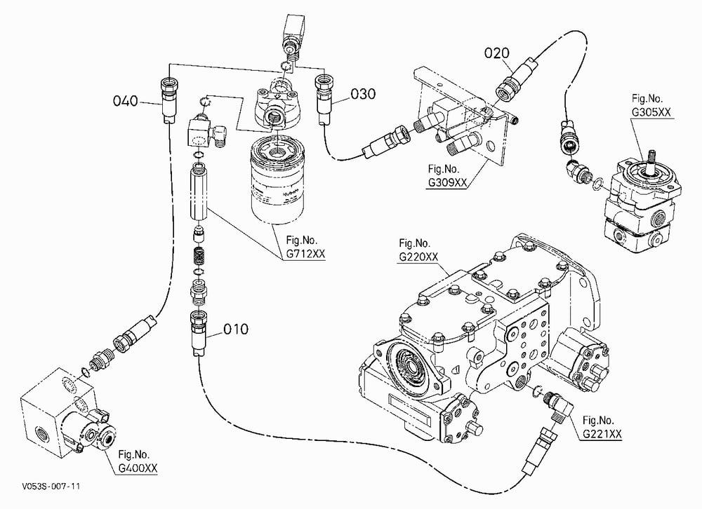 OIL PIPING (HST FILTER) [EXCEPT REVERSE FAN]