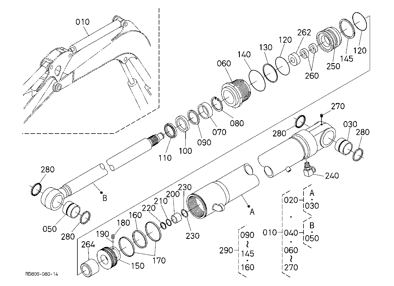 Arm Cylinder And Component Parts