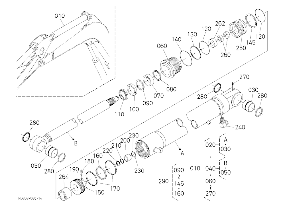 Arm Cylinder And Component Parts
