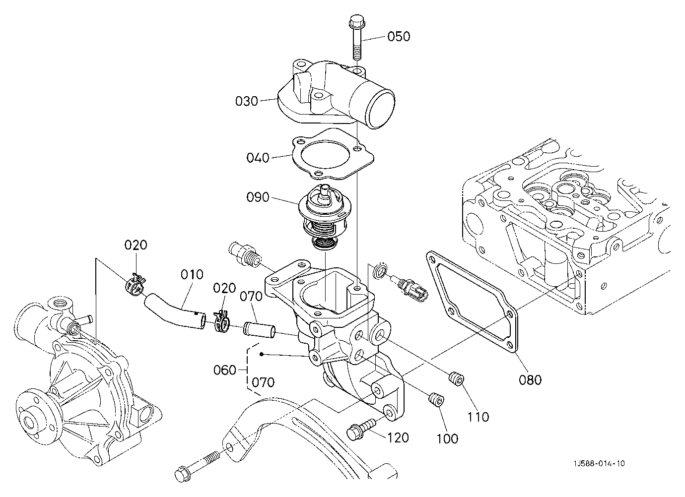 Water Flange And Thermostat
