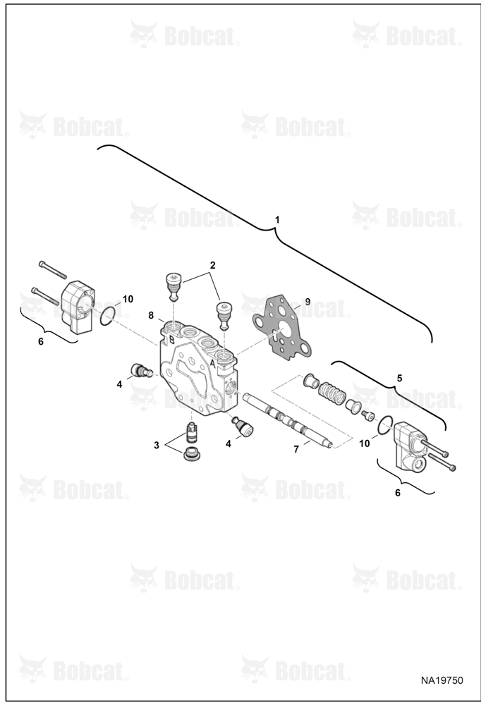 Hydraulic Control Valve (Boom Swing Section)
