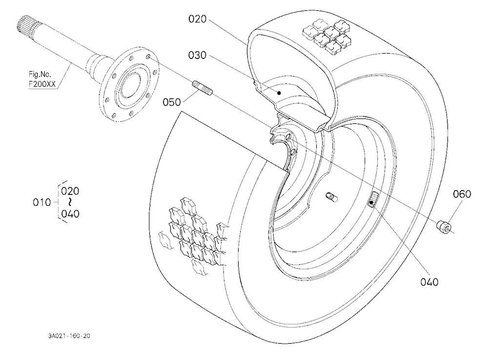 Rear Wheel (21.5-16.1 R3)