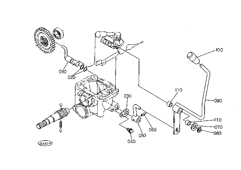 Front Wheel Drive Lever [With I.Mid Pto]