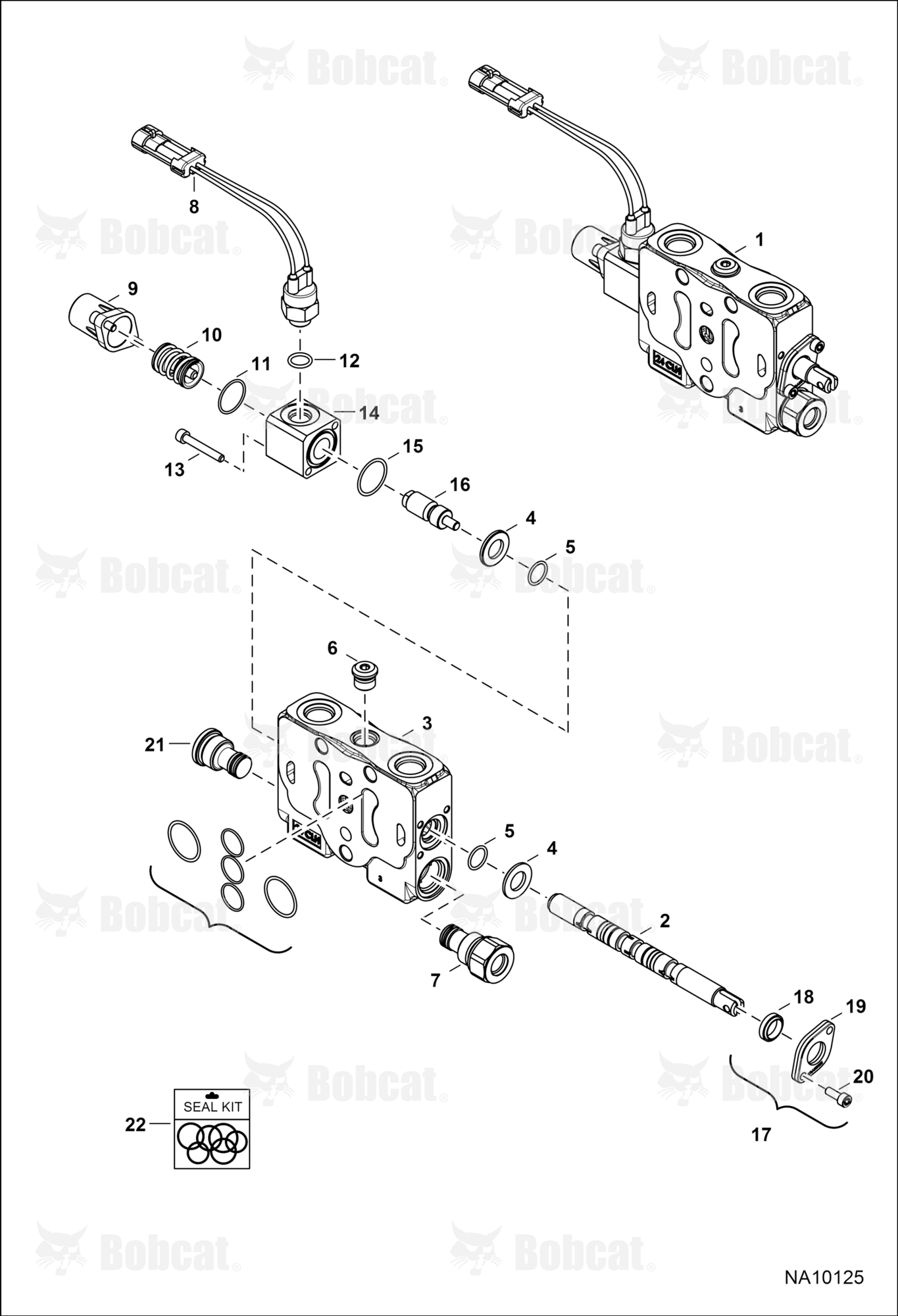 Hydraulic Control Valve (RH Travel Section)
