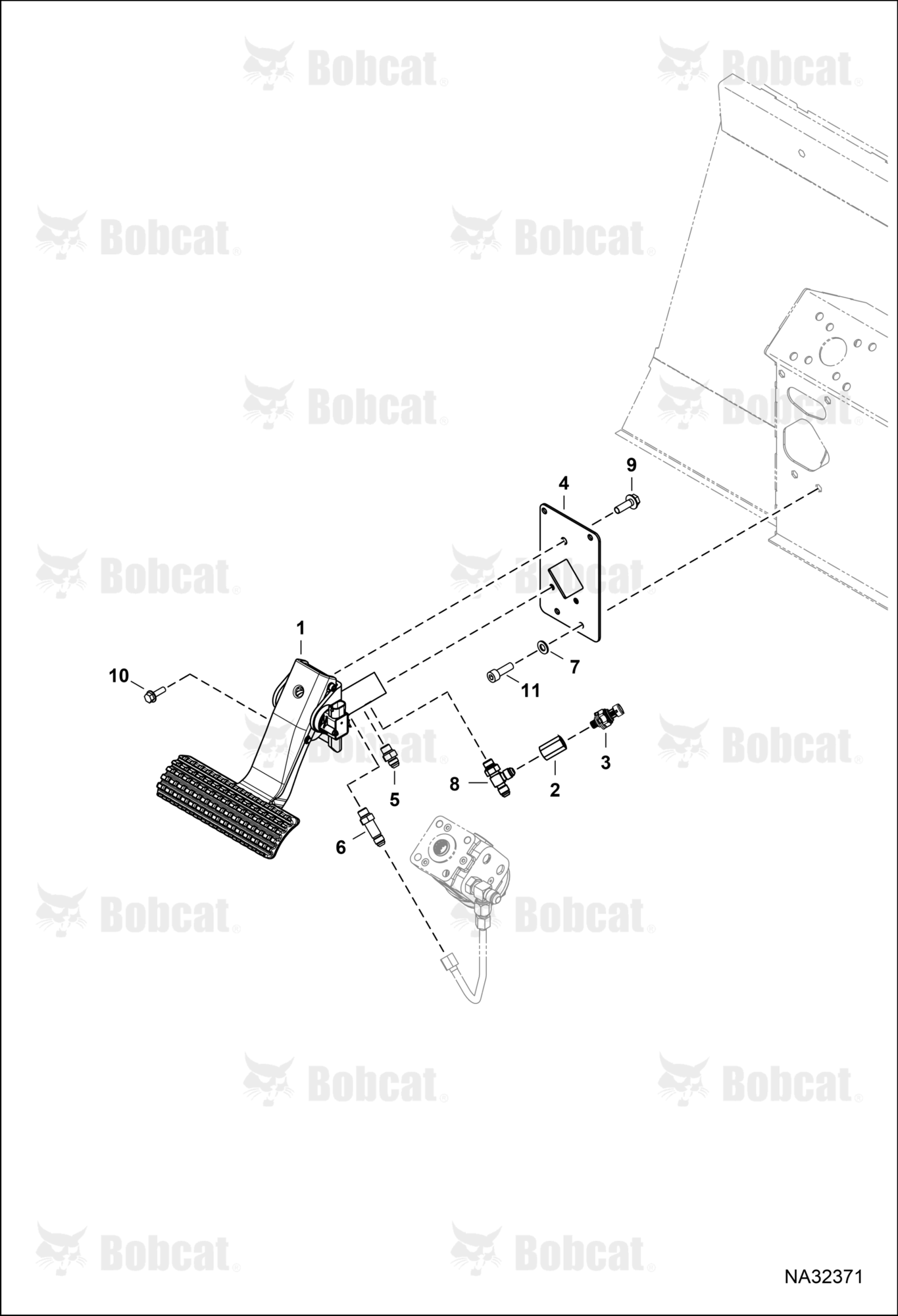 Service Brake Pedal 80B (Sensors and Fittings)