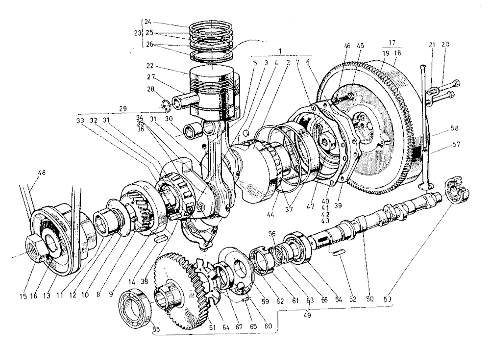 Crank Shaft Camshaft And Piston