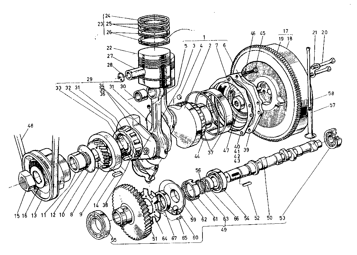 Crank Shaft Camshaft And Piston