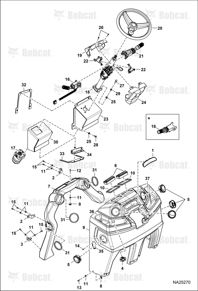 Operator Controls (Steering Column Front Console) (W/HVAC) (Modified Design)