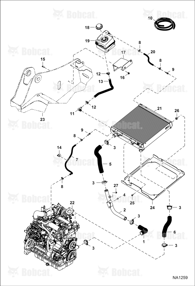 Engine & Attaching Parts (Radiator Water Exchanger) A3NT11001 - A3NT17269, A3NU11001 - A3NU12721