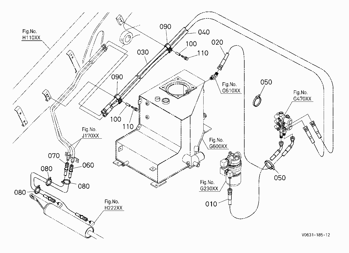 OIL PIPING (QUICK HITCH) [HYDRAULIC HITCH]