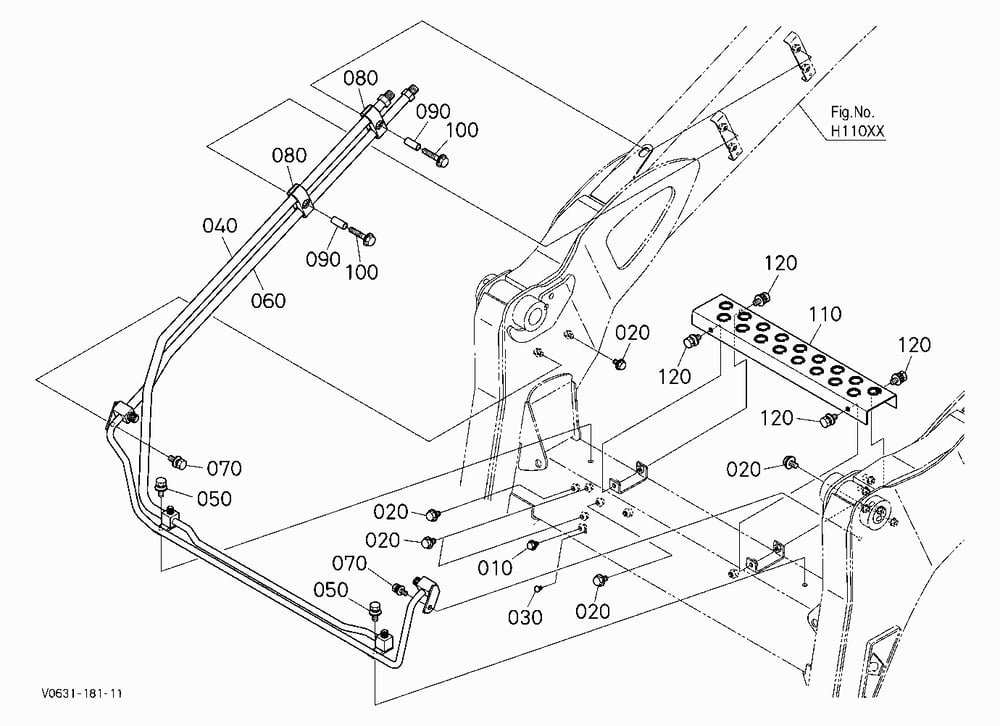 OIL PIPING (ARM RH) [MECHANICAL HITCH]