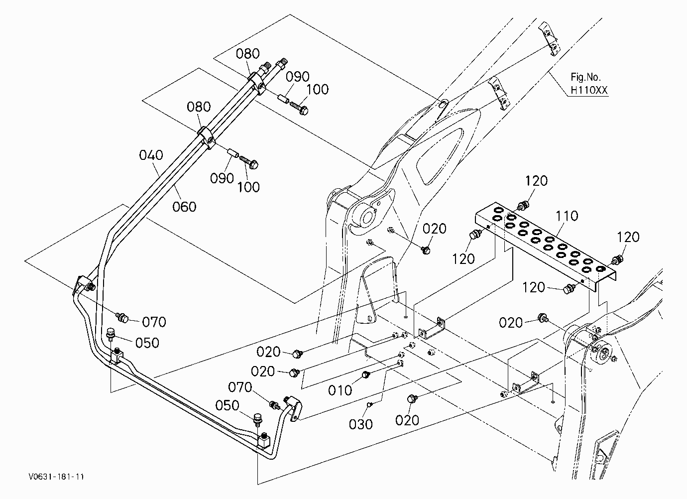 OIL PIPING (ARM RH) [MECHANICAL HITCH]