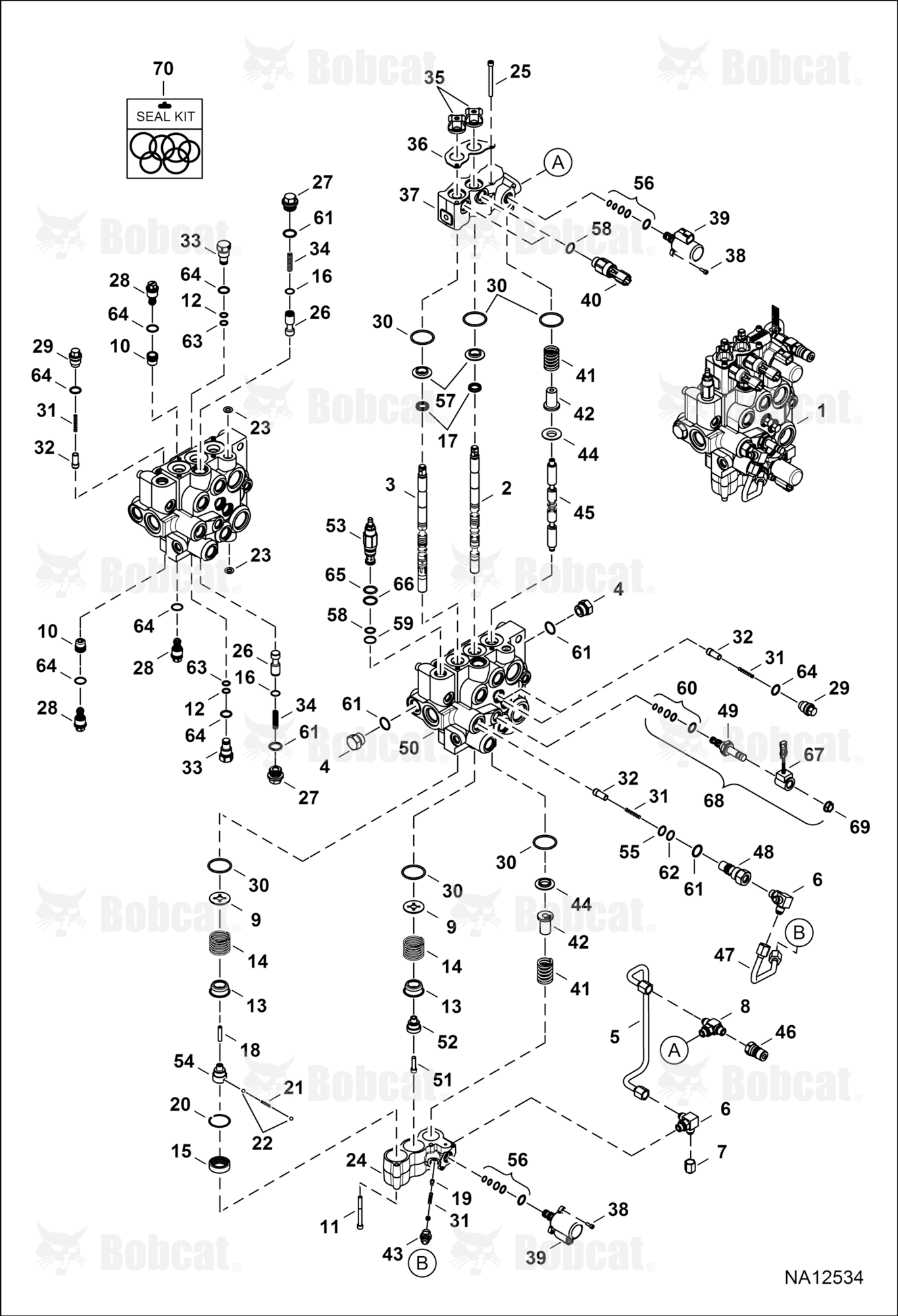 Hydraulic Control Valve (Manual Controls) (E Series Coil)