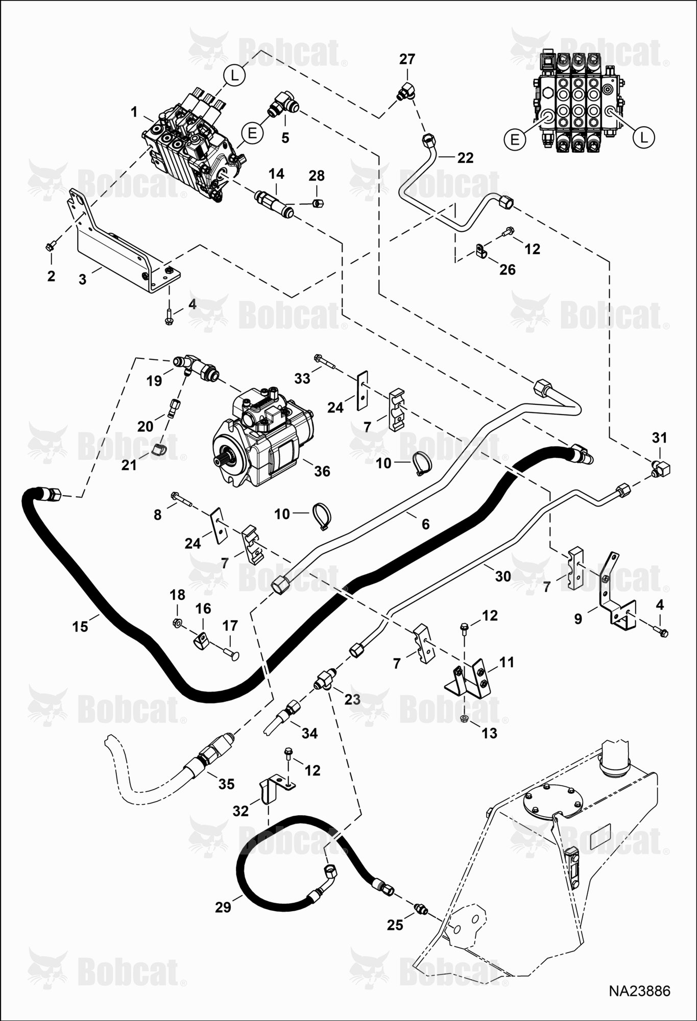 Hydraulic Circuitry (Control Valve) (W/O Boom Auxiliary)