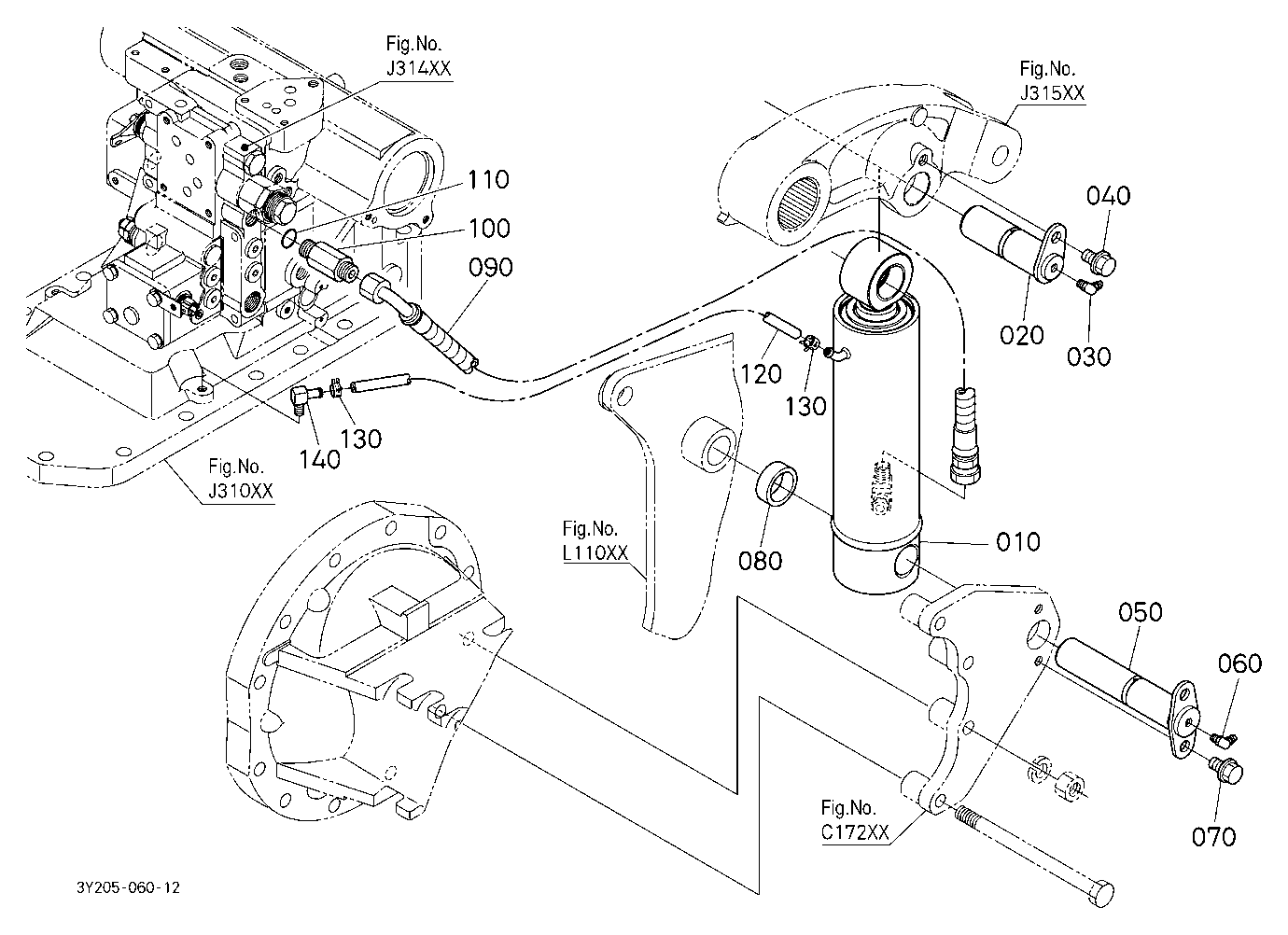 3P-Lift Assist Cylinder Lh