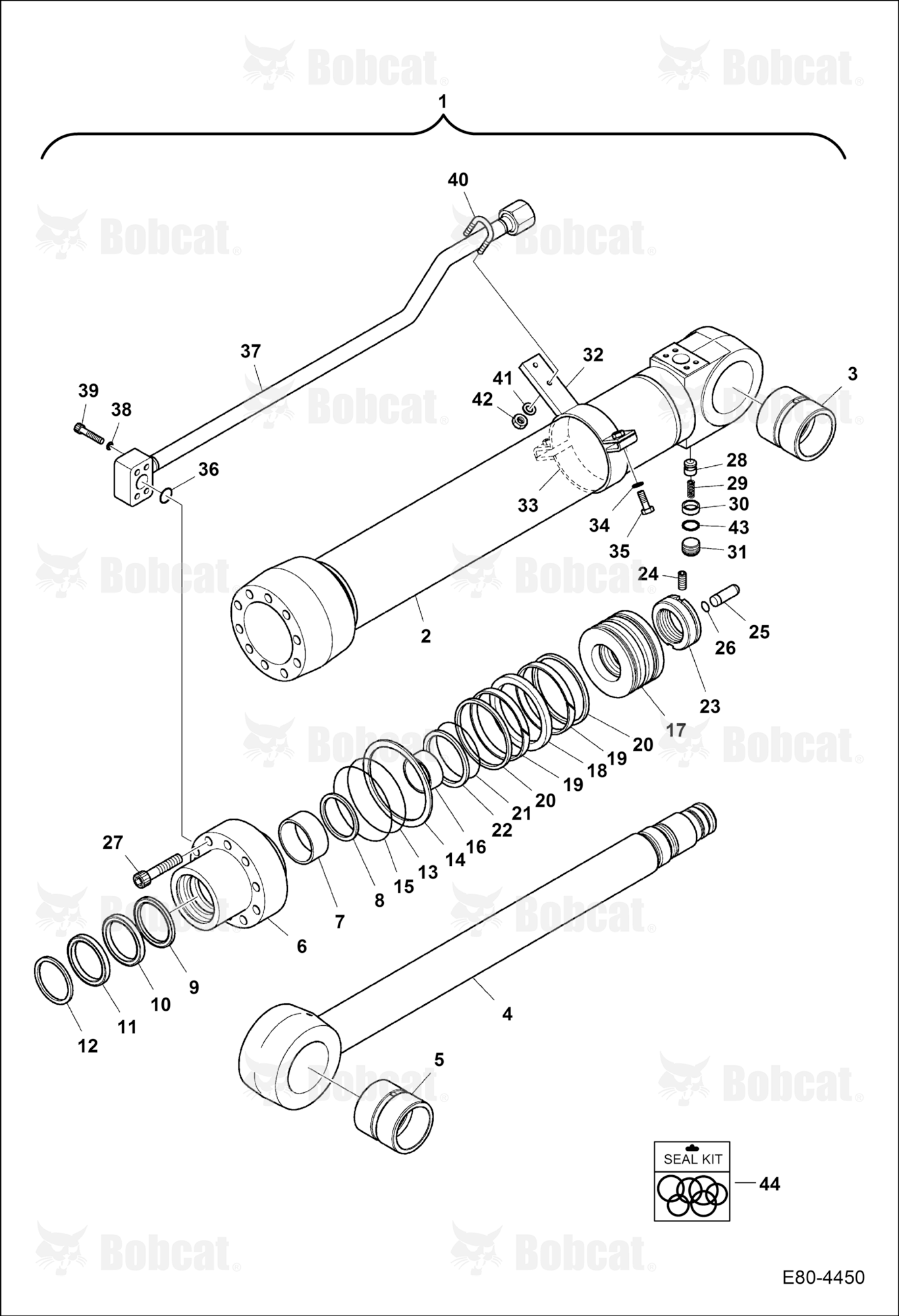 Arm Cylinder (W/O Lock Valve)  AET310001 & Above