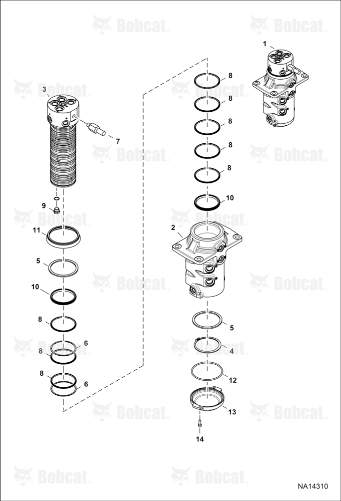 Swivel ASSY (W/O Angle Blade) AB8B12410 - AB8B13047