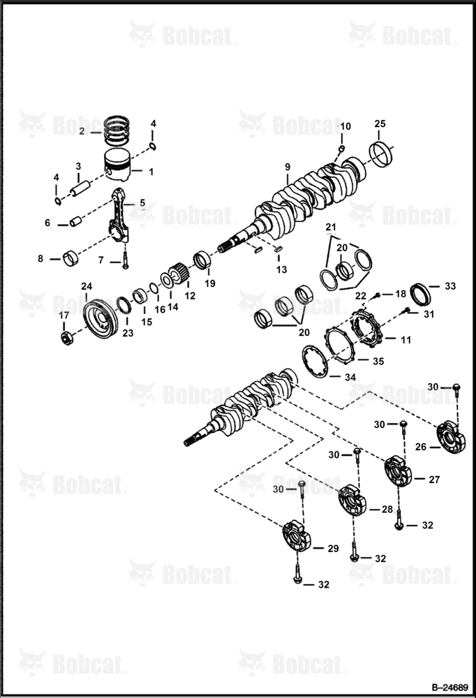 Piston & Crankshaft (Kubota - V1903 2EB - Tier II Replacement)