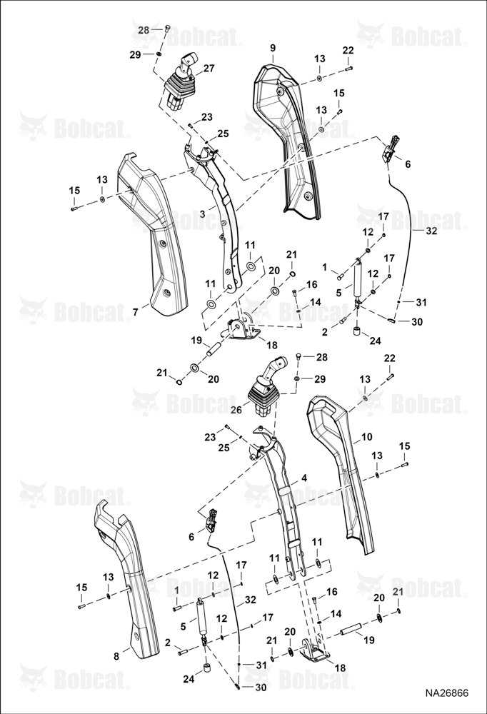 Operator Controls (Backhoe Joysticks)
