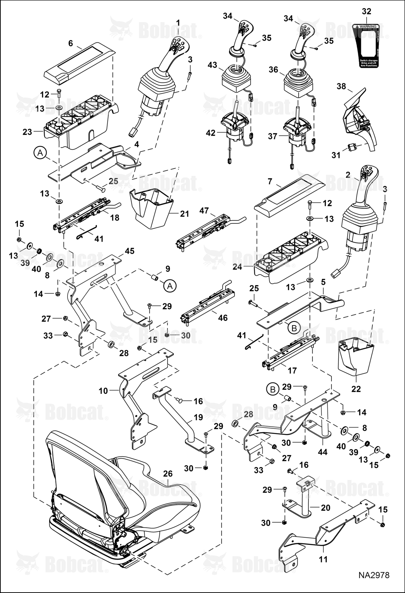 Controls Electrical (Armrest Assembly)  ACS711001 - ACS713269, ACSL11001 - ACSL12951