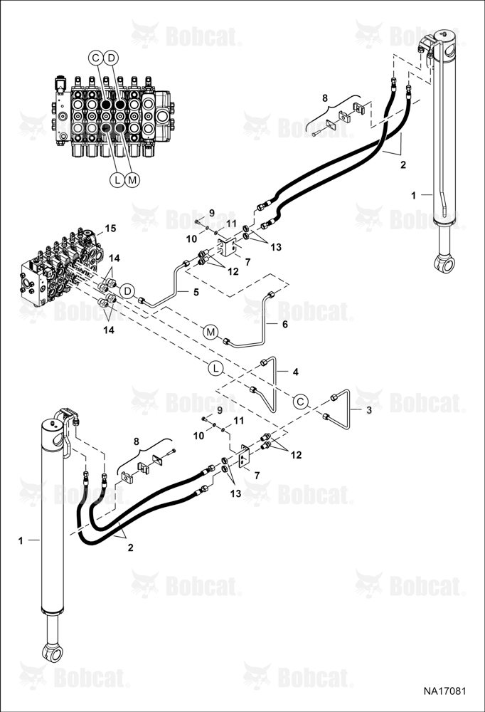 Hydraulic Circuitry (Stabilizers) (Hose Hydraulic Tube ASSY Configuration)