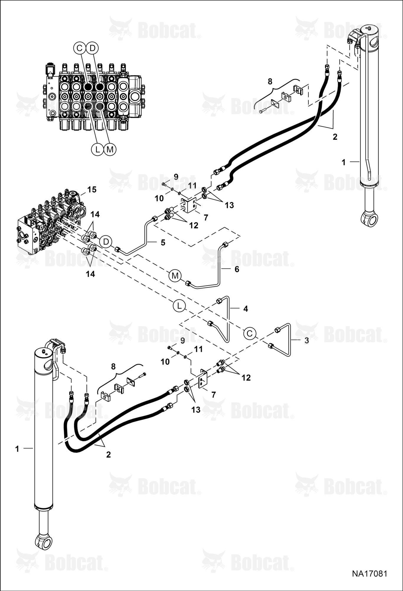 Hydraulic Circuitry (Stabilizers) (Hose Hydraulic Tube ASSY Configuration)