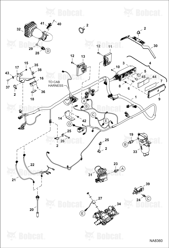 Engine Electrical Circuitry (Frame Harness & Filter Sensors) B42T11001 - B42T11005