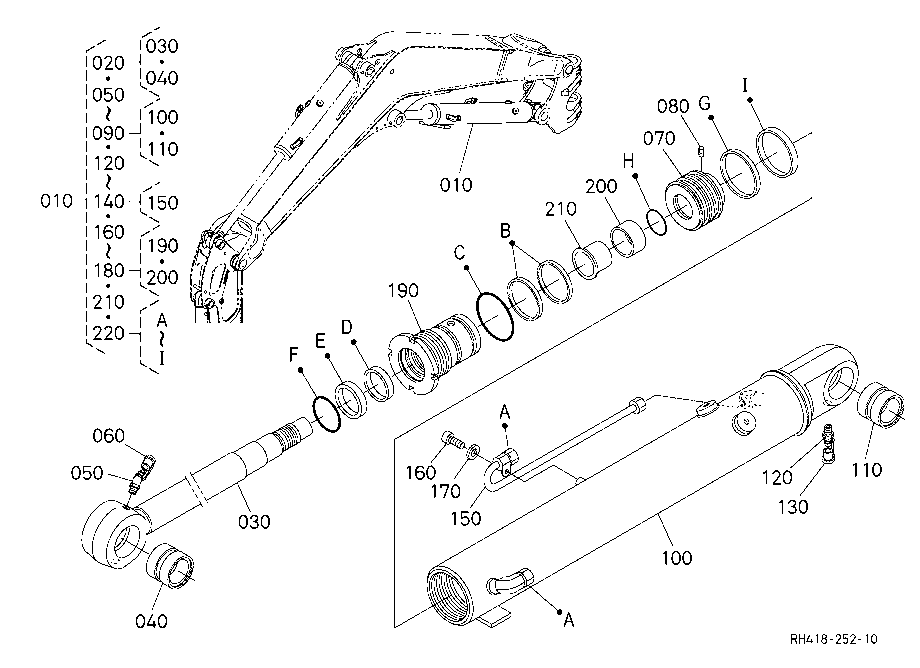 Boom Cylinder And Component Parts