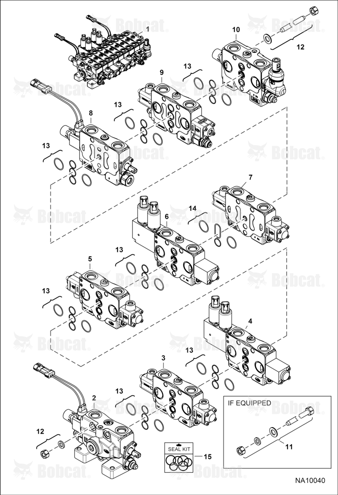 Hydraulic Control Valve (Assembly) (EH) (Straight Fitting LH Travel Section)