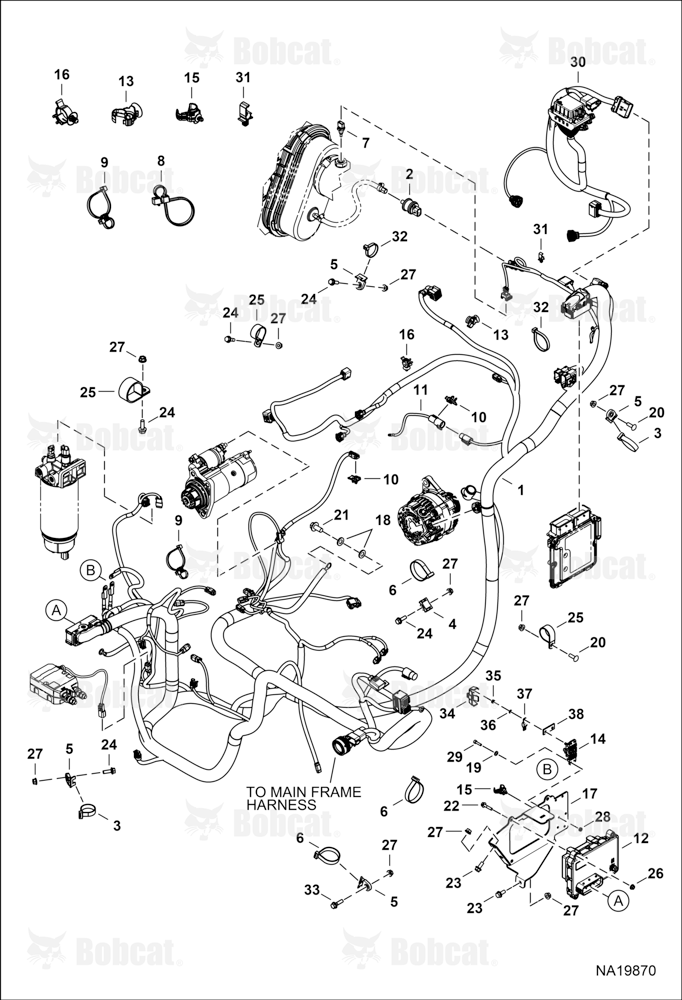 Engine Electrical Circuitry (Harness) B55211001 & Above, B55311001 & Above