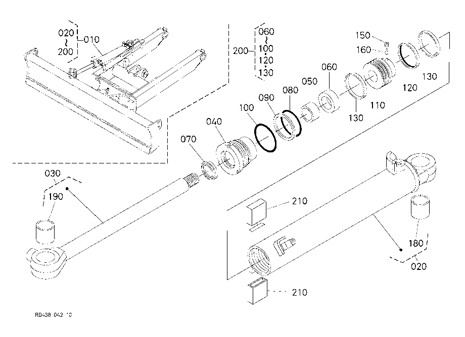 Angle Blade Cylinder And Component Parts