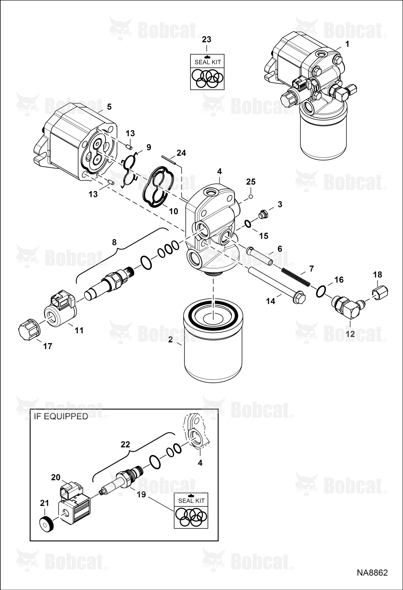 Cooling Fan Motor (Spin-on Element) (Round Solenoid Coil)