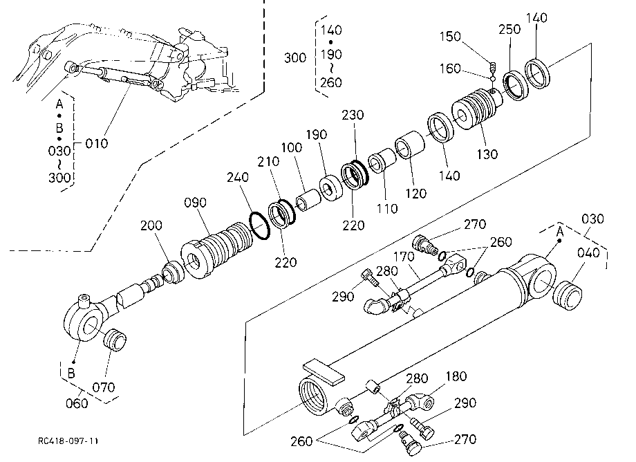 Boom Cylinder And Component Parts