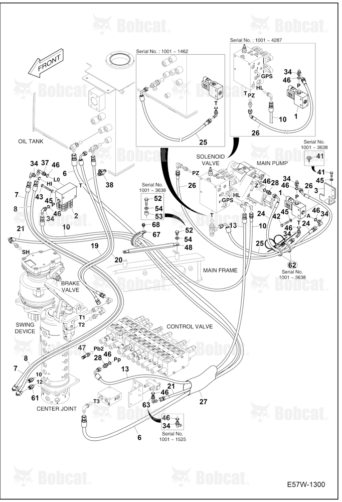 Hydraulic Circuitry (Slew Motor) (Control Valve Return)