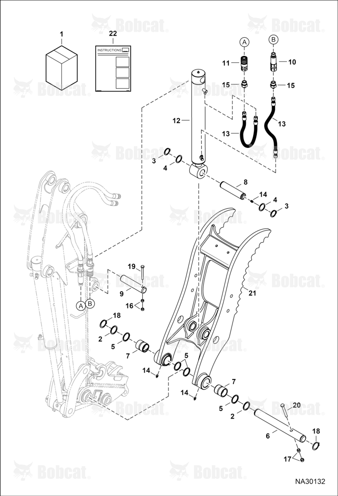 Clamp (Kit) (E48, E55, & E60) (Pin Grabber Coupler) (Aux Connection)