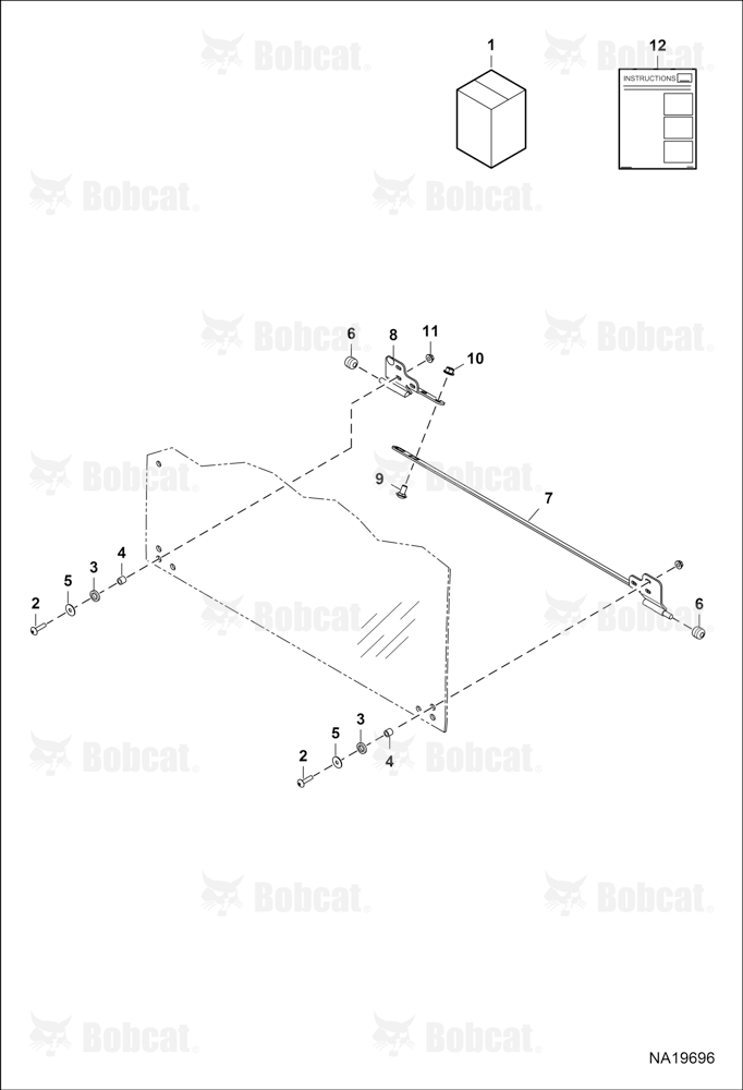Front Window Bracket Kit (Use w/ CAB Assembly 7307041 Only)