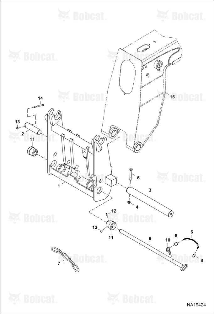 Inner Boom & Attachment Carrier (Updated Quick-tach) (Offset From Boom Head)