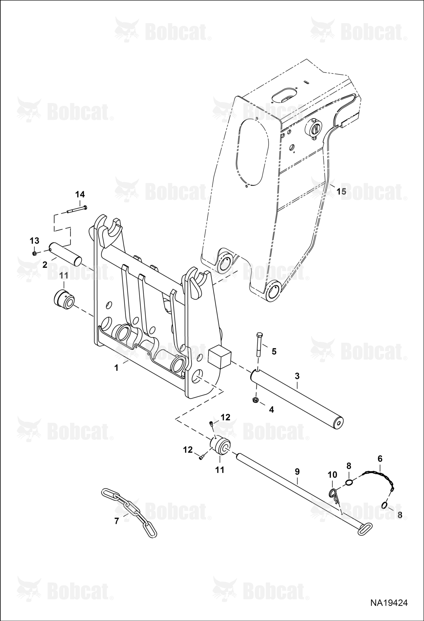 Inner Boom & Attachment Carrier (Updated Quick-tach) (Offset From Boom Head)