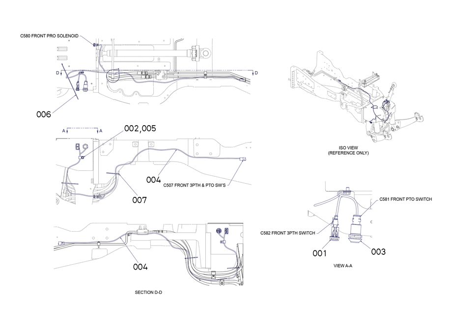 Front 3Pt Hitch and Pto Electrical Assembly