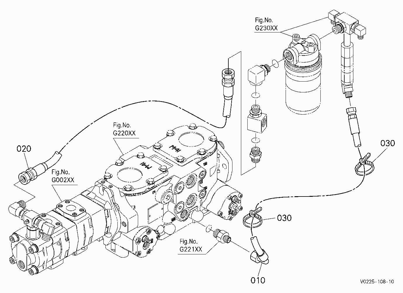 OIL PIPING (HST FILTER) [HYDRAULIC HITCH] [HIGH FL