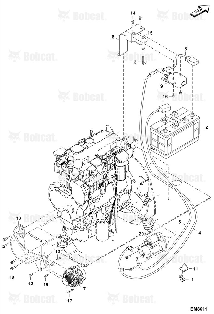 Engine Electrical Circuitry (Engine Starting) (110 Amp-hour Battery)
