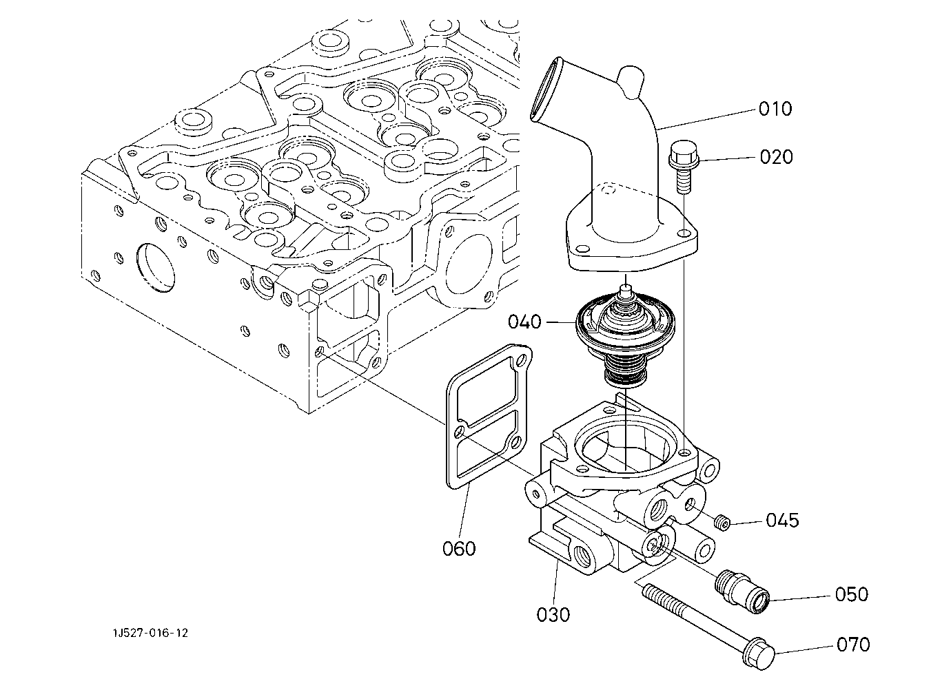 Water Flange And Thermostat