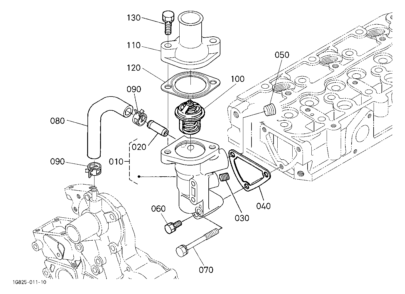 Water Flange And Thermostat