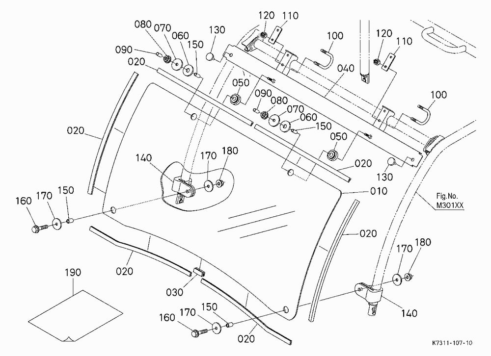 GLASS WINDSHIELD KIT (W/G. No. V4316) [OPTION]