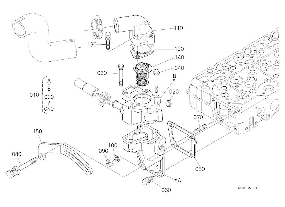 Water Flange And Thermostat
