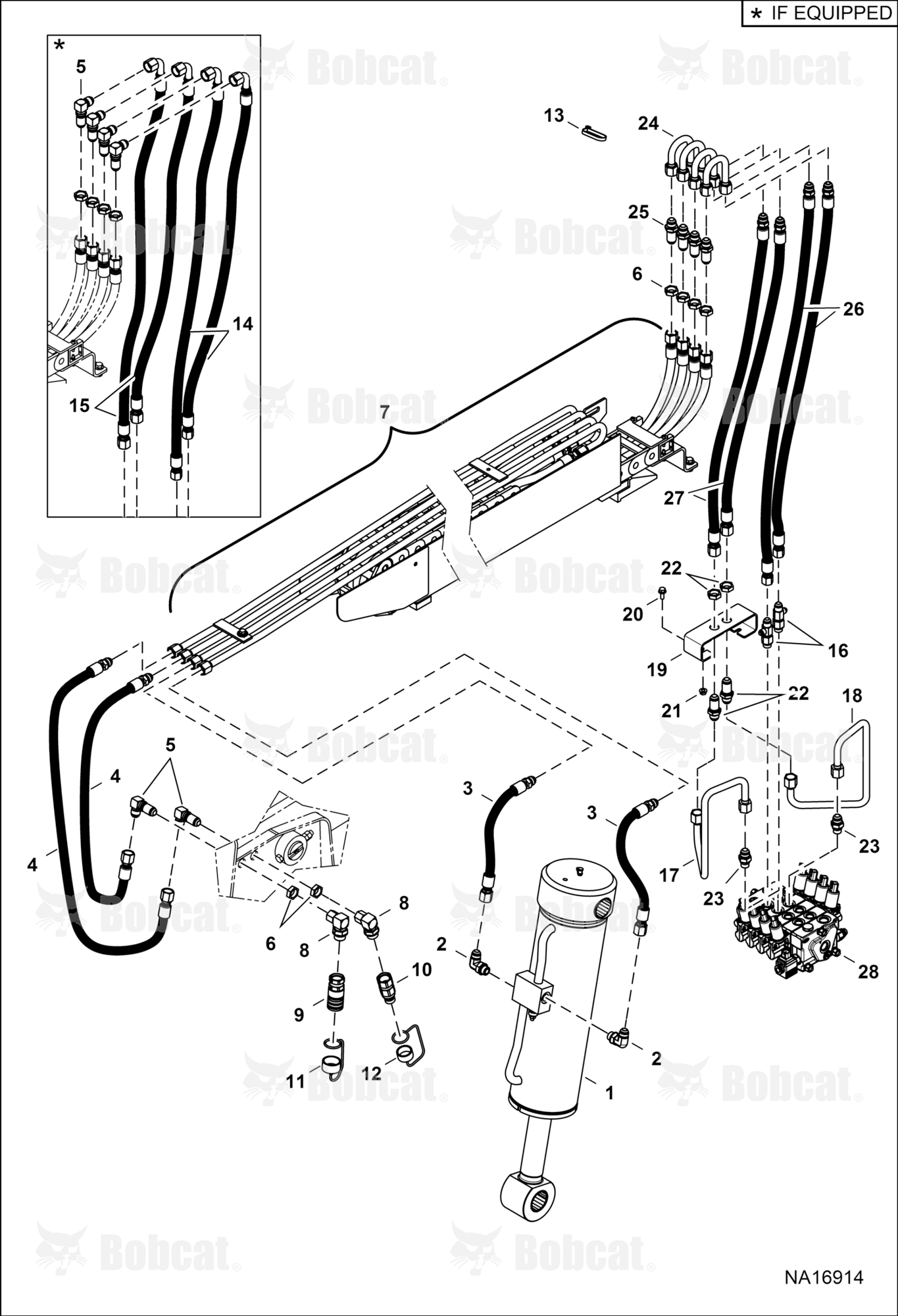 Hydraulic Circuitry (Tilt & Auxiliary)  B41516001 & Above