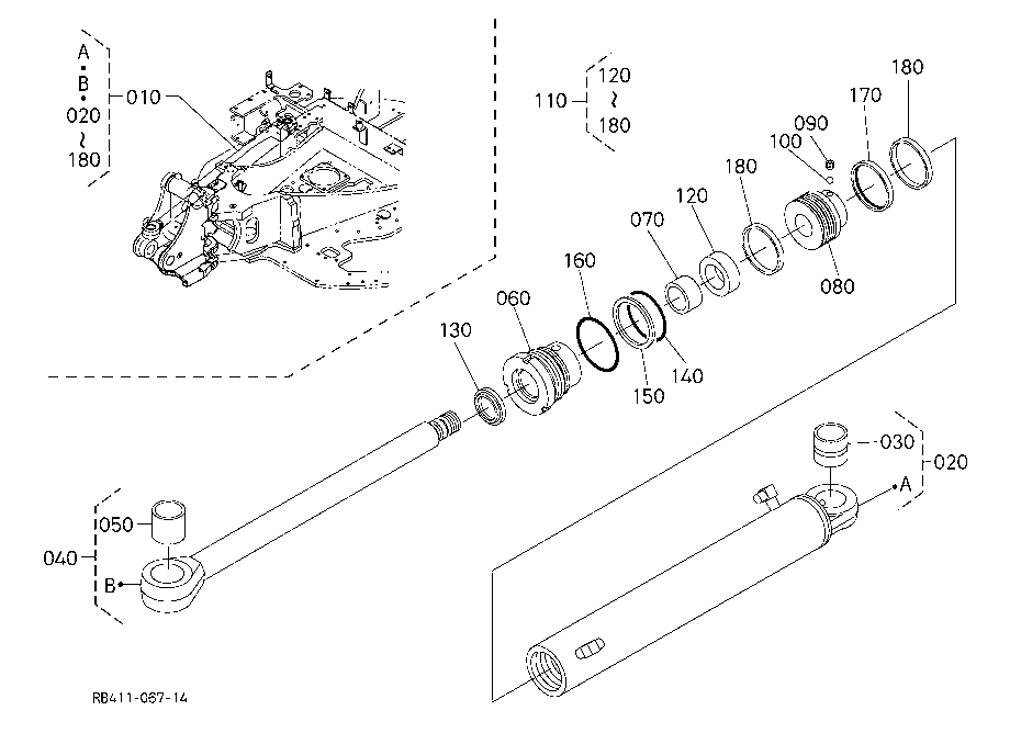 Swing Cylinder And Component Parts