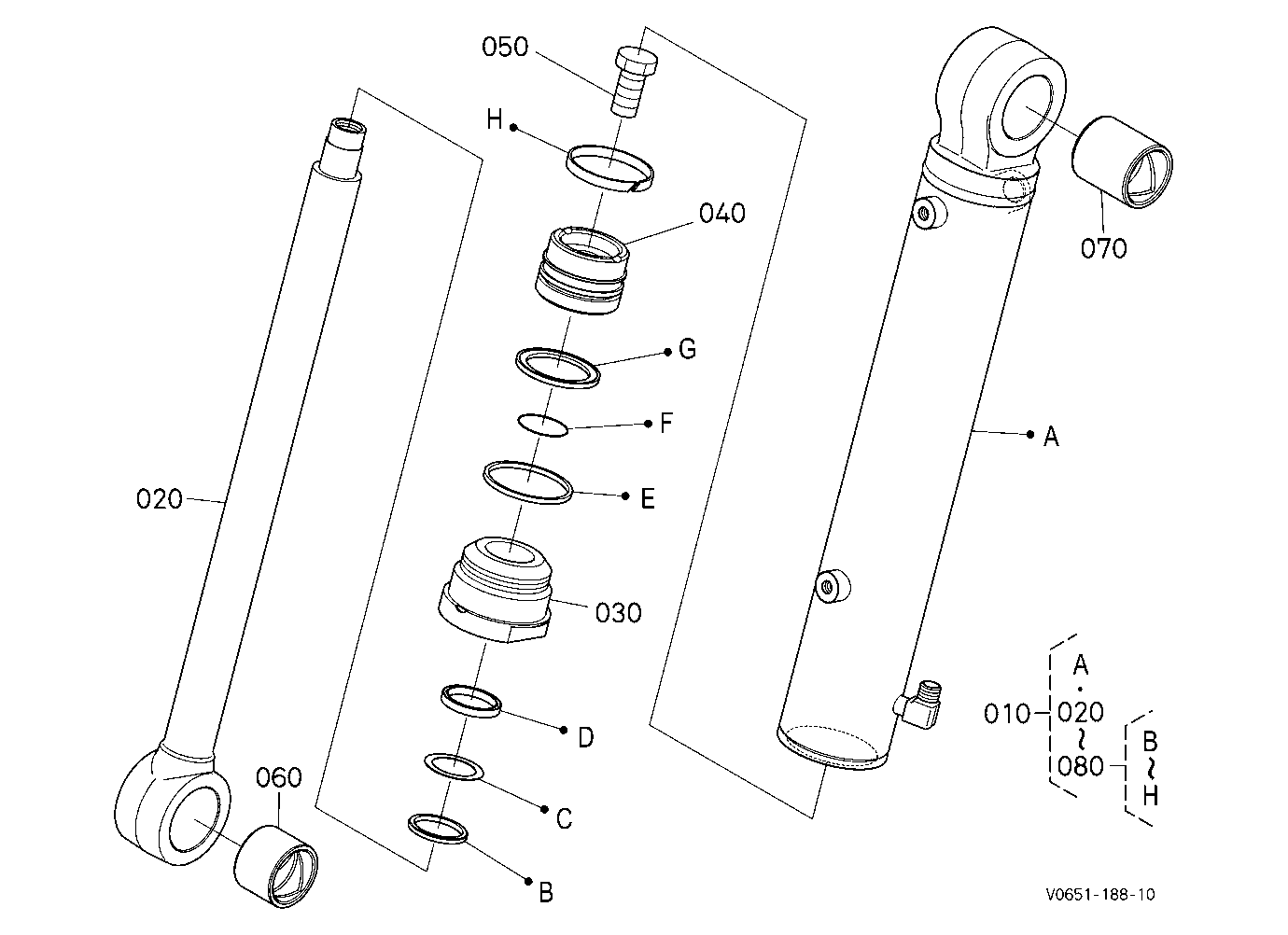 Bucket Cylinder (Right) [Component Parts]