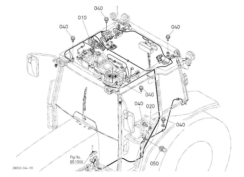 Electrical Wiring (Cab) [Wider Cab Type] [A]